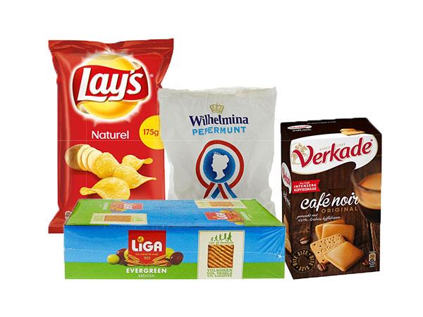 Snoep, koek en chips