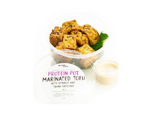 X BC Marinated tofu with spinach